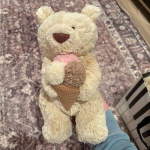 Authentic Jellycat NYC Exclusive Oatus Bear With Ice Cream